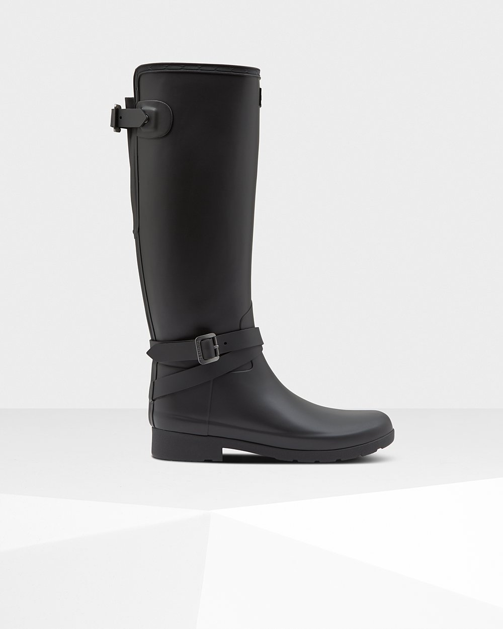 Botas de Lluvia Altas Hunter Mujer - Refined Slim Fit Adjustable - Negros - MBISUAP-71